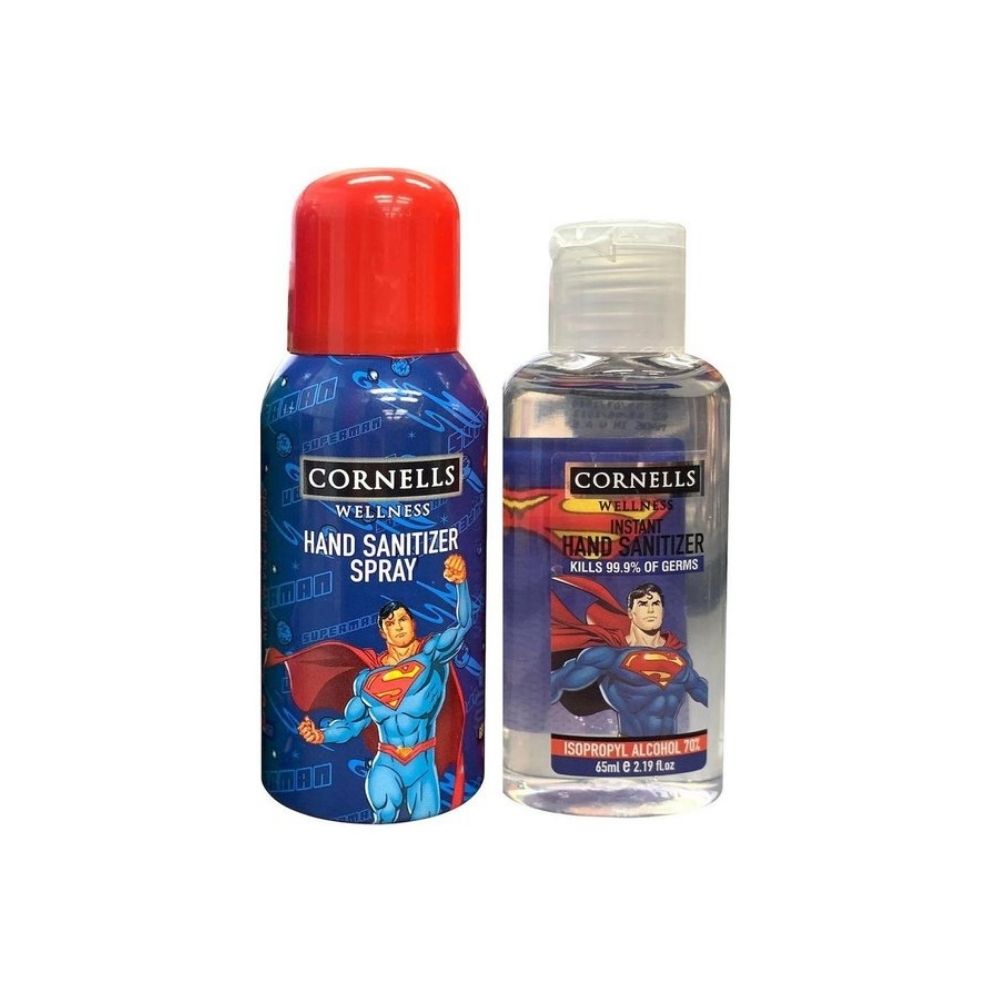 Cornells Hand Sanitizer Gel & Spray Superman 